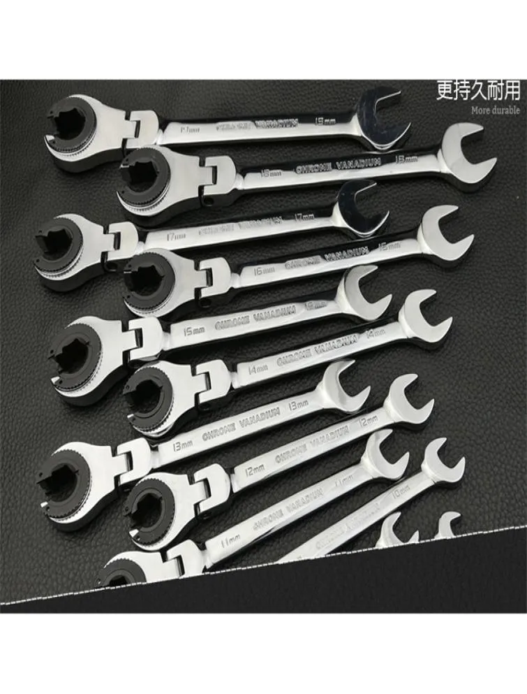 Slangskanger Kombination Skiftnyckel Ratchet Flexhead Metric Oil Flexible Open End Wrenches Tools Y2003234818171