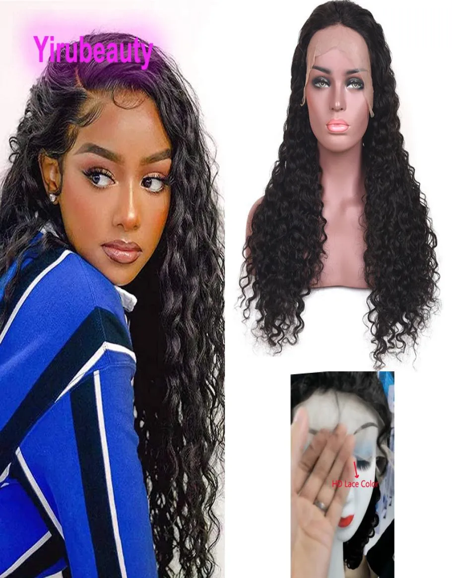 150 Densidade HD 13x4 Lace Front Wig Cabelo da Virgem Virgem Malásia 1042 polegadas Água de onda corporal reta Curly yirubeauty5429917