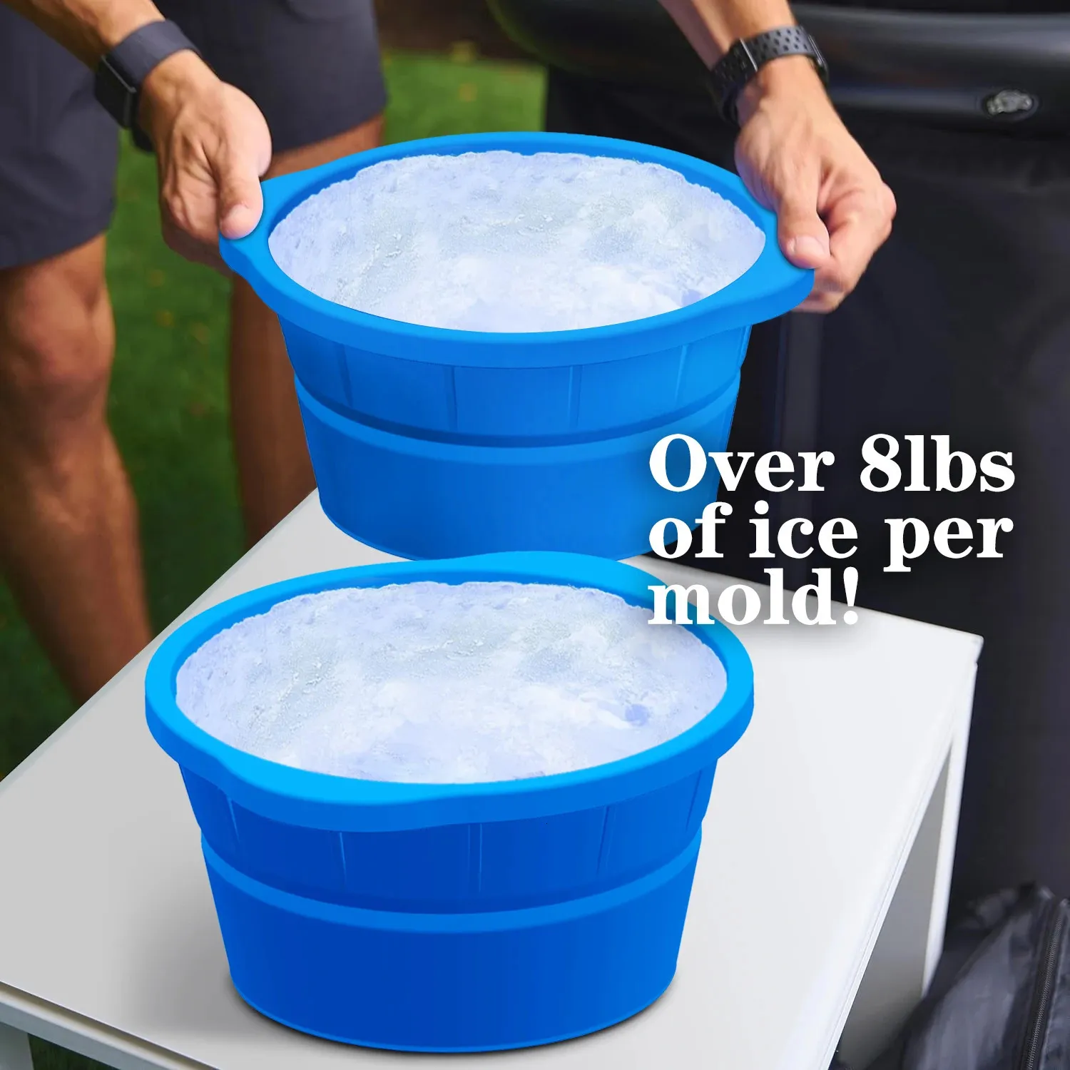 Ice Cube formar extra stor 8 kg Box Silicone Round Folding Maker med lock Super 240429