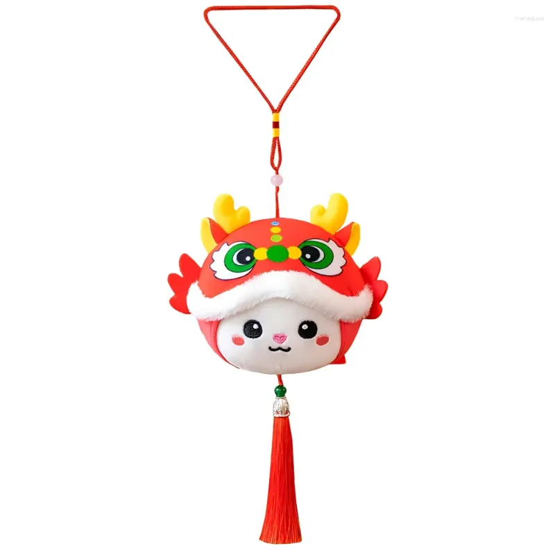 Figurines décoratives 2024 Année L'ornement en peluche de dragon suspendu le zodiaque chinois décoration animale chanceuse