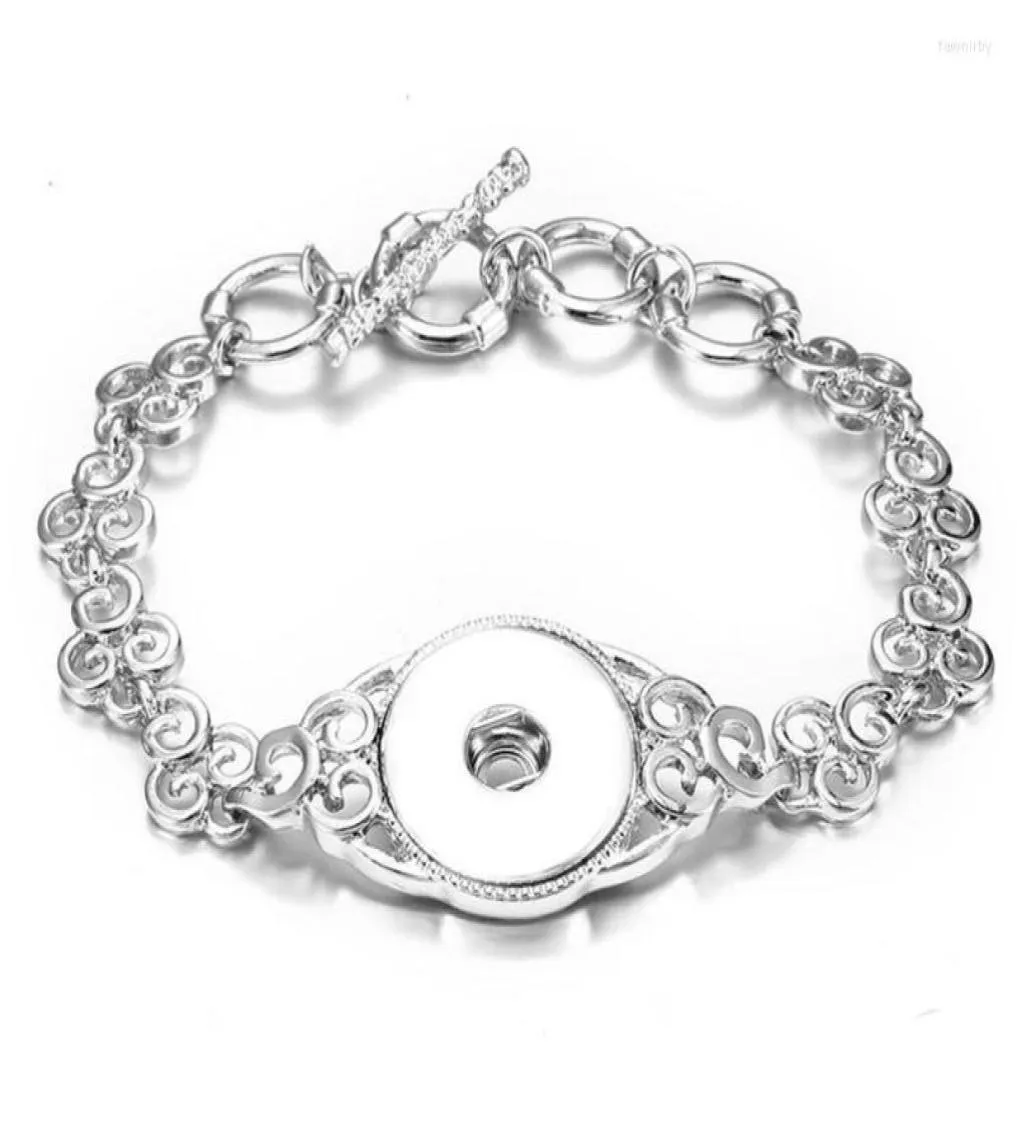 Charm Armbänder hochwertige antike versilberte Vintage -Blumenketten Schnapparmband Pädemänm