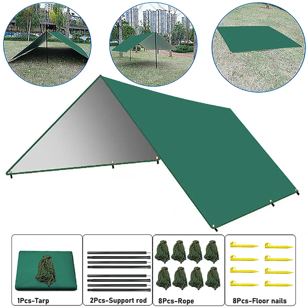 Wodoodporna plandek kempingowa Słońce Ochrona UV Lekka przygoda na świeżym powietrzu Camping Camping Plecaking Picnic Tent Tetp 240417