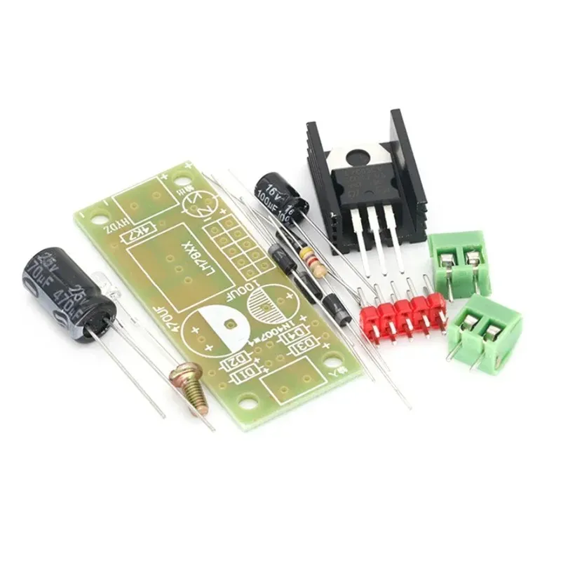 Kit de bricolage LM7805 L7805 DC / AC Module d'alimentation du régulateur de tension à trois bornes 5V 6V 9V 12V Sortie max 1.2A