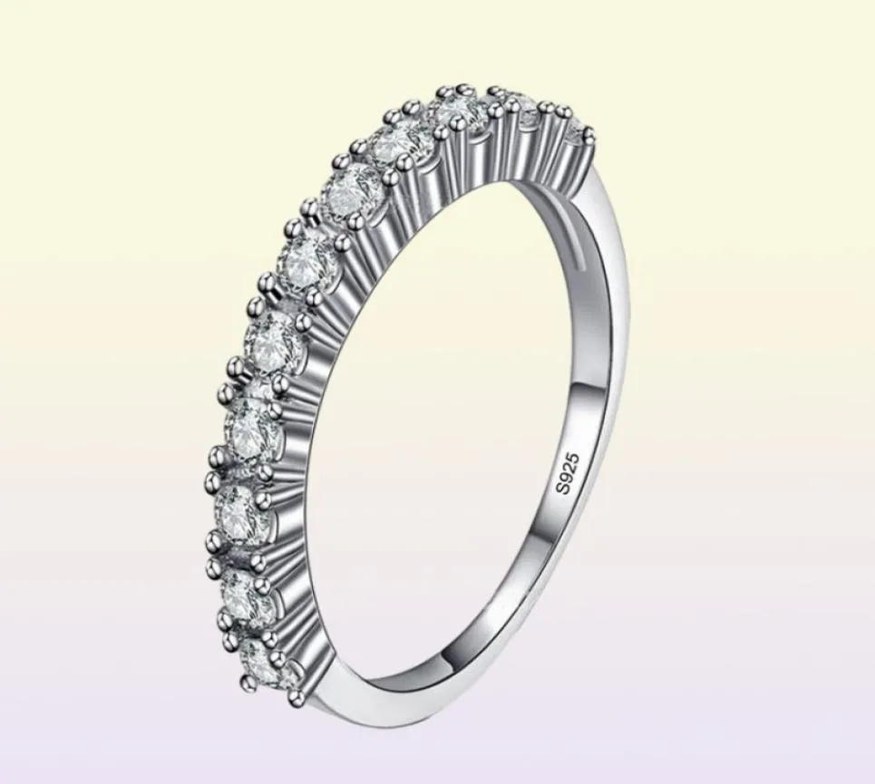 Yhamni markası lüks basit parmak yüzüğü 100 925 Sterling Gümüş Alyans Kadınlar Elmas Nişan Yüzük Takı JZR144242936247390
