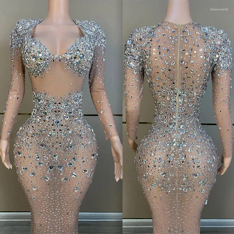 Vestido cerimonial de strass de stage