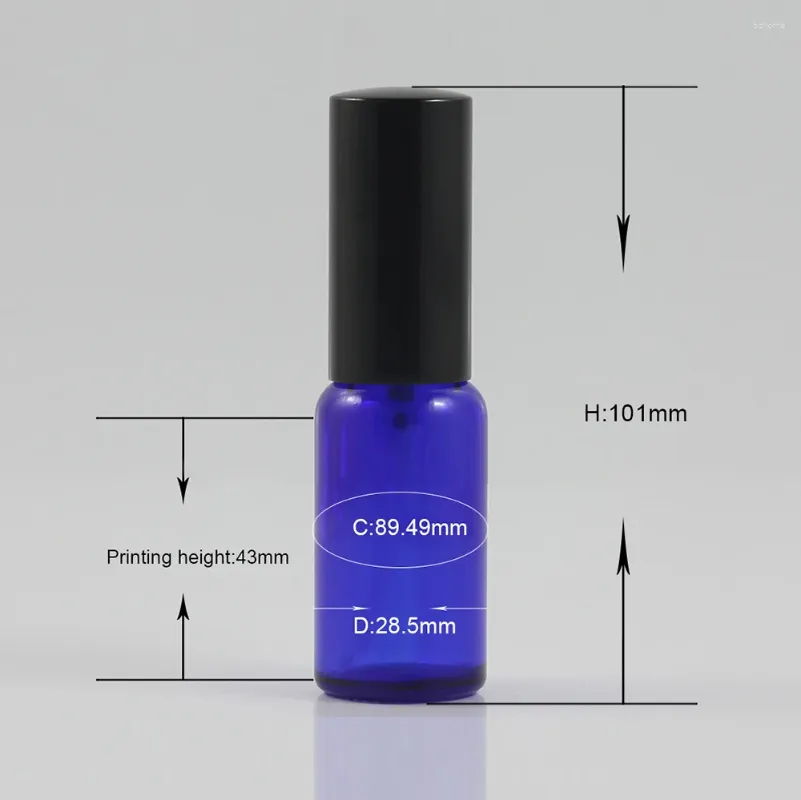 Garrafas de armazenamento Blue Luxury Packaging Loção Cosmética garrafa de vidro com tampa de alumínio preta 20 ml Recipientes