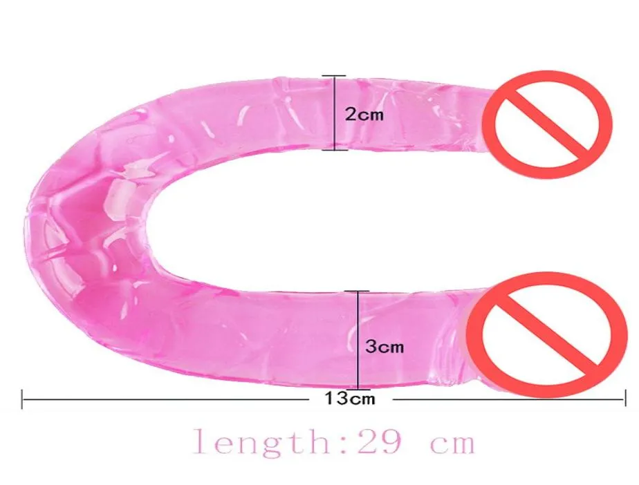 Plug -Dildos anale di gelatina realistica per masturbazione femminile doppi dong lunghi grandi giocattoli sessuali adulti falsi per donne9282393