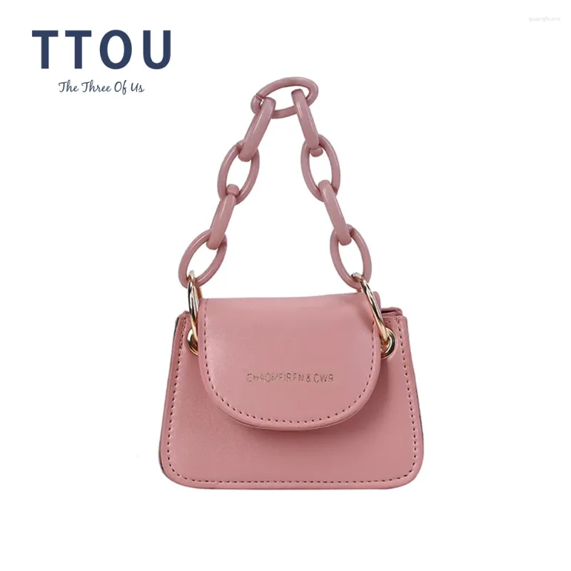 Sac petit volet carré crossbody fashion qualité pu cuir en cuir de cuir pu pour femme sac à main femelle en acrylique épaule de la chaîne de la chaîne