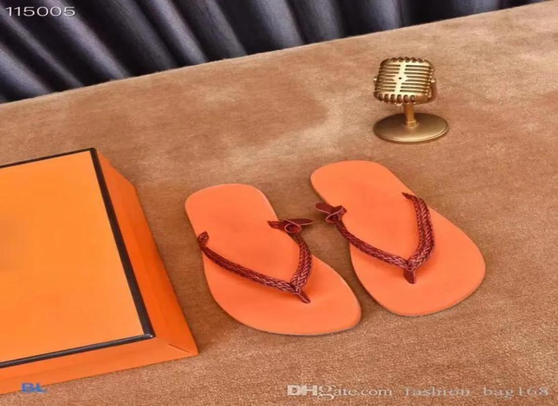 Nowa sprzedaż projektant mody mężczyzn Slipper z pudełkową torbą designer butów haczyka Slajd Letnie szerokie klapki Slipper Rozmiar 378999414