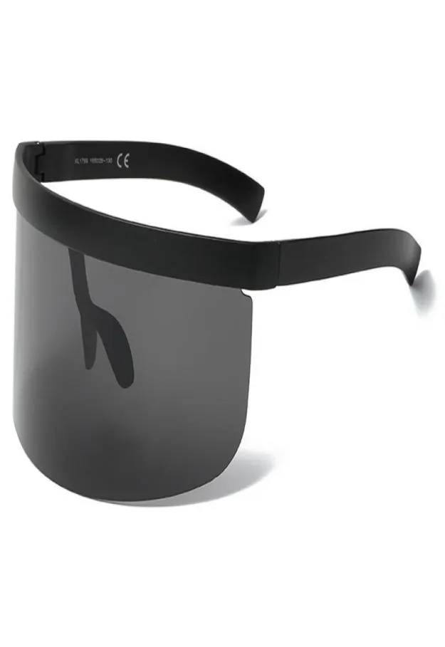 Vintage dodatkowe duże osłony okulary przeciwsłoneczne kobiety płaskie top maska ​​lustrzane odcienie mężczyźni WindProof okulary UV400 Y2493830623