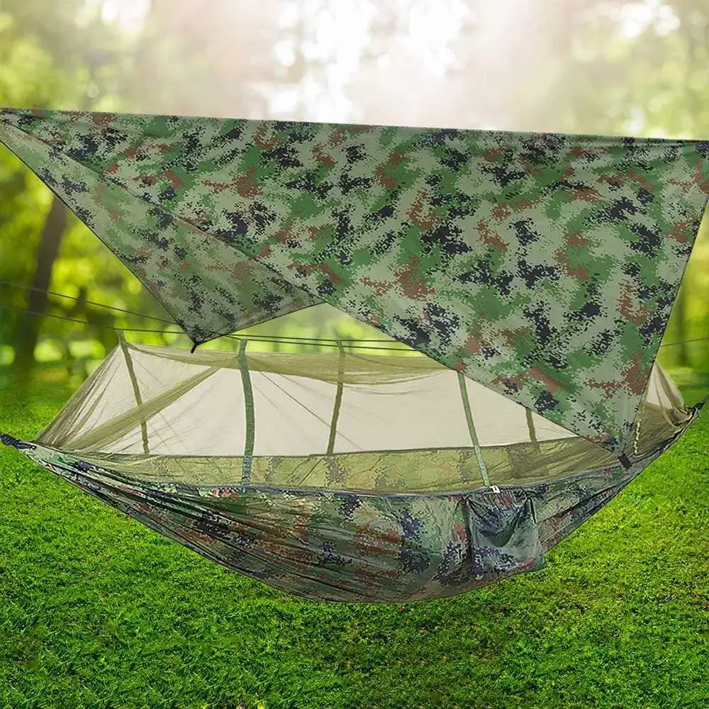 Hängematten tragbare Single Camping-Hängematte mit MOS-Quito Net Outdoor-Hängemattenzelt mit wasserdicht