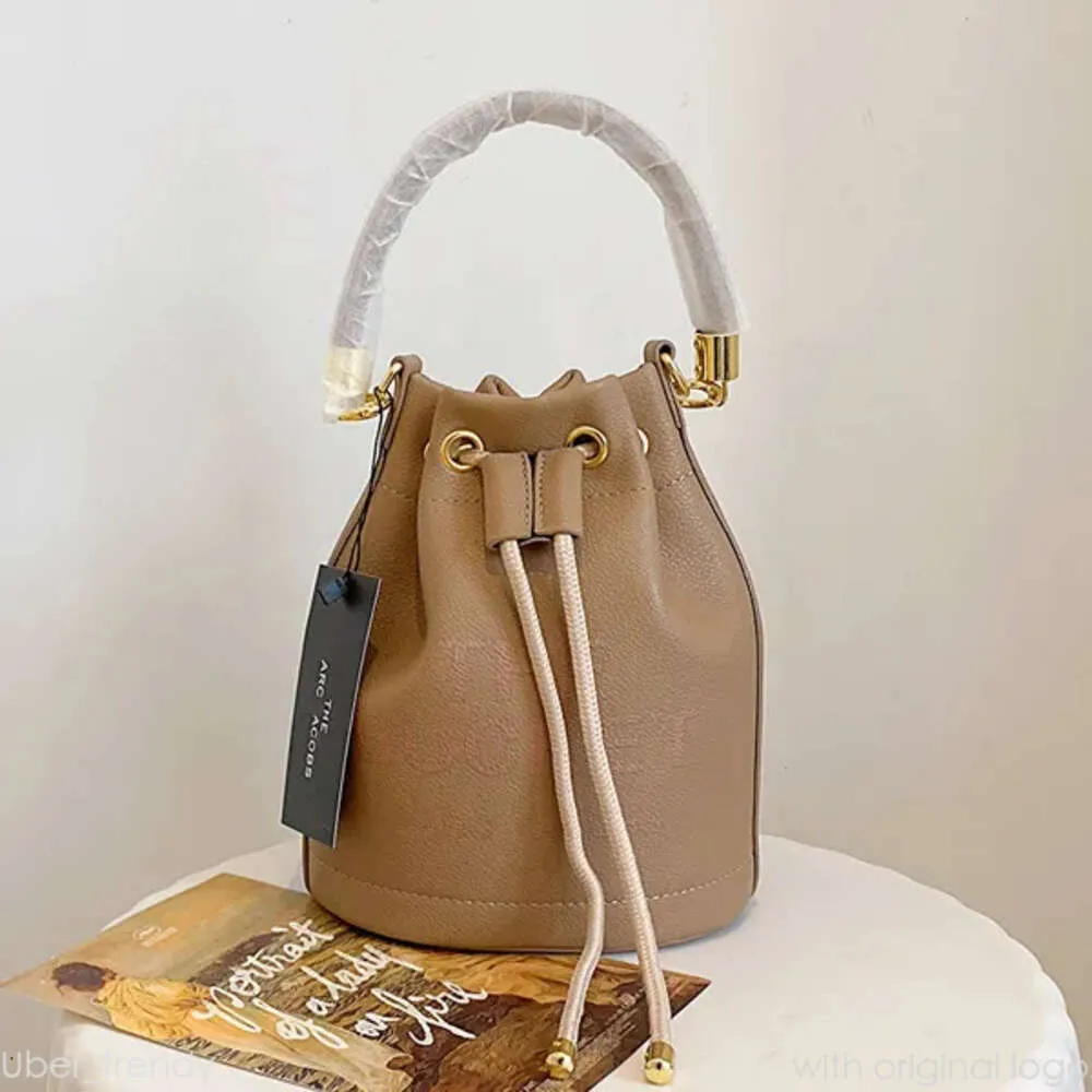 Bolso de diseñador de marzo de alta calidad The Leather Bucket Bag Mj Many Fashion Fashion Bucket Manket Mastura de bolso de bolso de bolso Bag Bag Bag Classic Drawstring Unisex 601