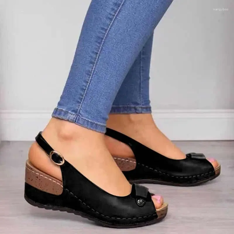 Casual Shoes 2024 Women Sandals Orthopedic Slippers Corrector Walking Open Toe Summer Vintage Low Heels Female Platform