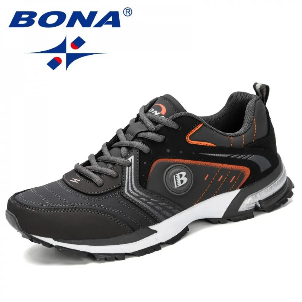 Running 44492 hommes Bona Fashion Outdoor Light Sneakant Breakable Sports à lacets Sports de marche de jogging Chaussures Homme confortable 240428