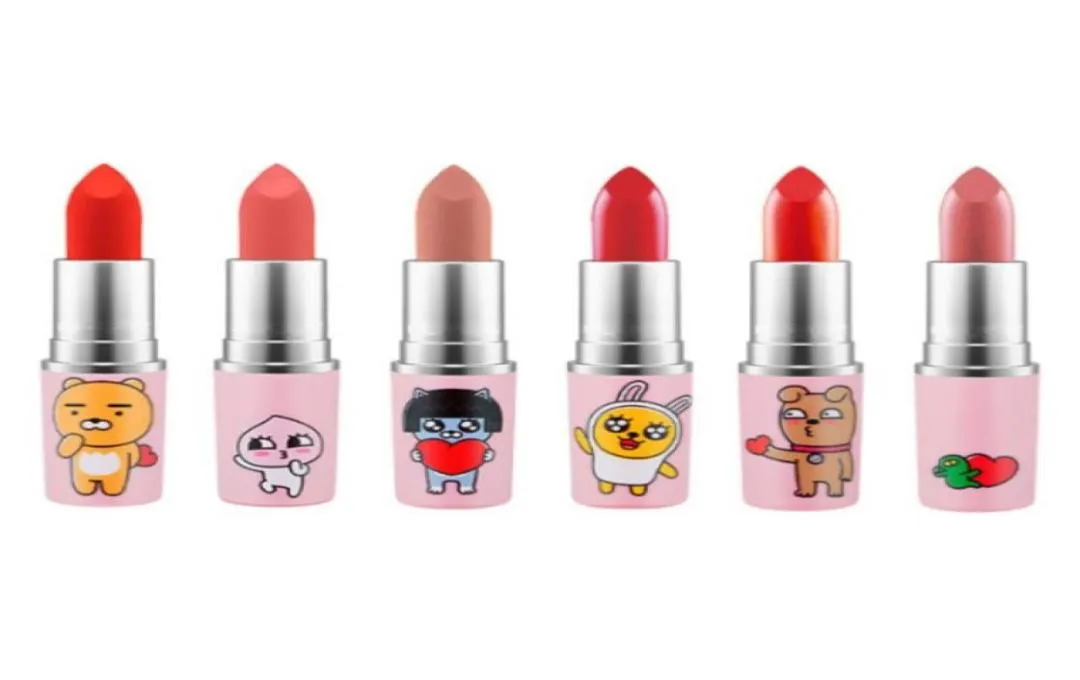 Kakao Friends Lipstick Pink Collection 6 Shades Real aluminium rurka w proszku pocałunek Luster Luster Luster Matte and Shimmery LI1908957