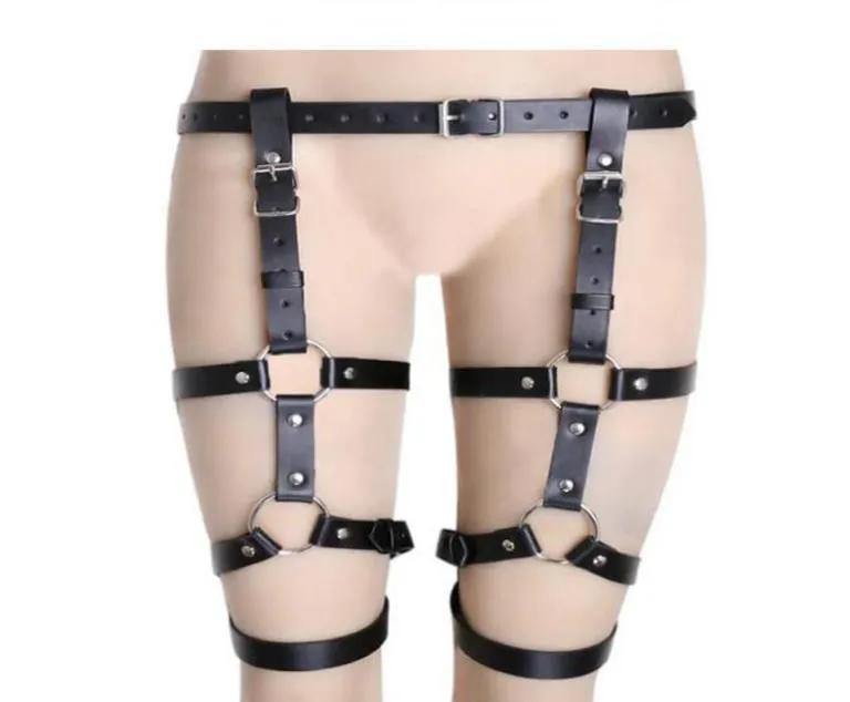 Nouvelle ceinture de harnais érotique sexy femme Bodage en cuir Bondage de cuisse Loop Boucle Cincher Belt Belt Garter Belt Men2939171