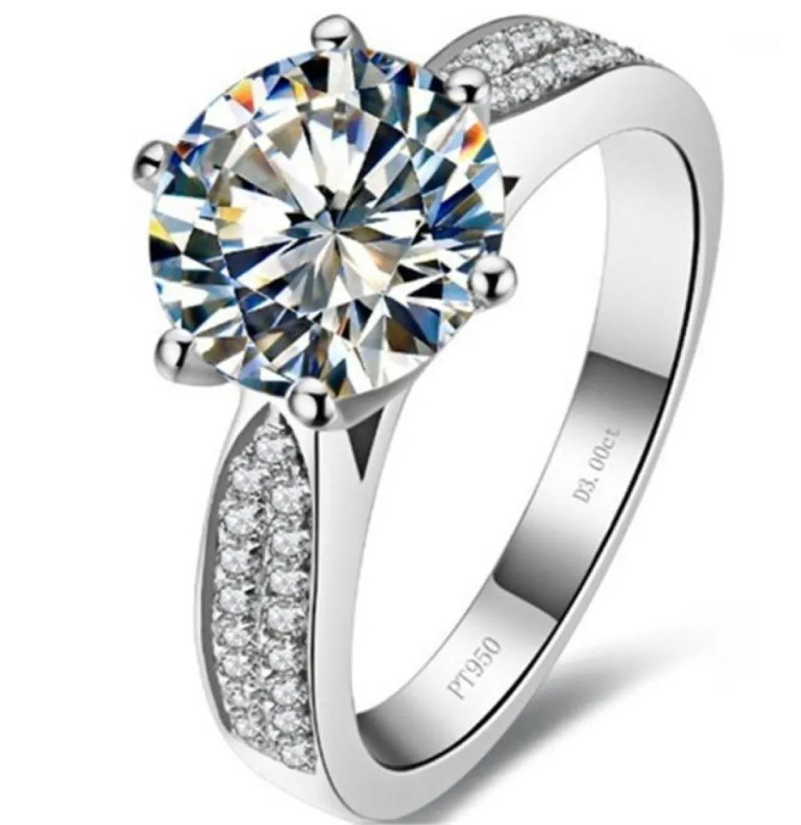 Teste sem falhas positivo 2ct 8mm de labgrown Moissanite Diamond Ring 925 Sterling Silver noivado anel feminino19499534