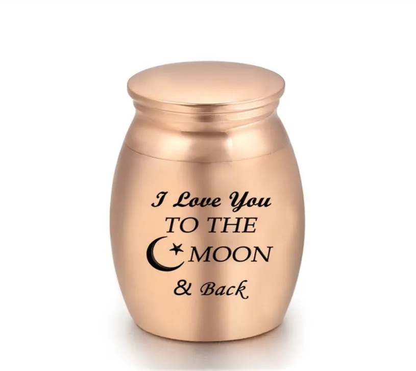 25x16mmmini Cremation urns Urna pogrzebowa dla Ashes Holder Mały pamiątki Pamięci Jar l love you to the Moon and Back5898578