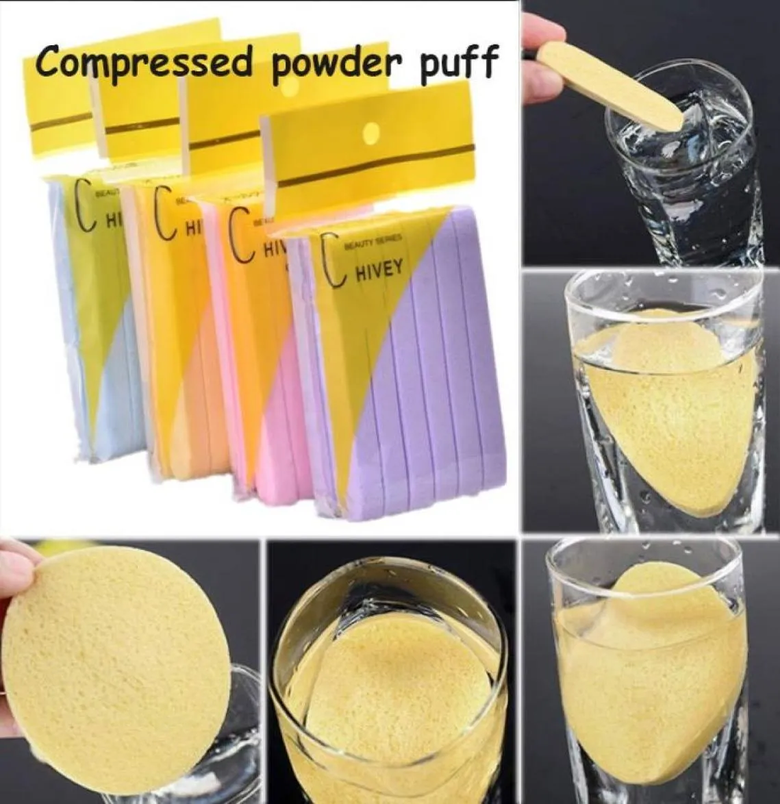 12pcsset Soft Compressed Sponge Face Cleanse Washing Facial Care Compress Powder Puff Makeup Remover Tools9548113