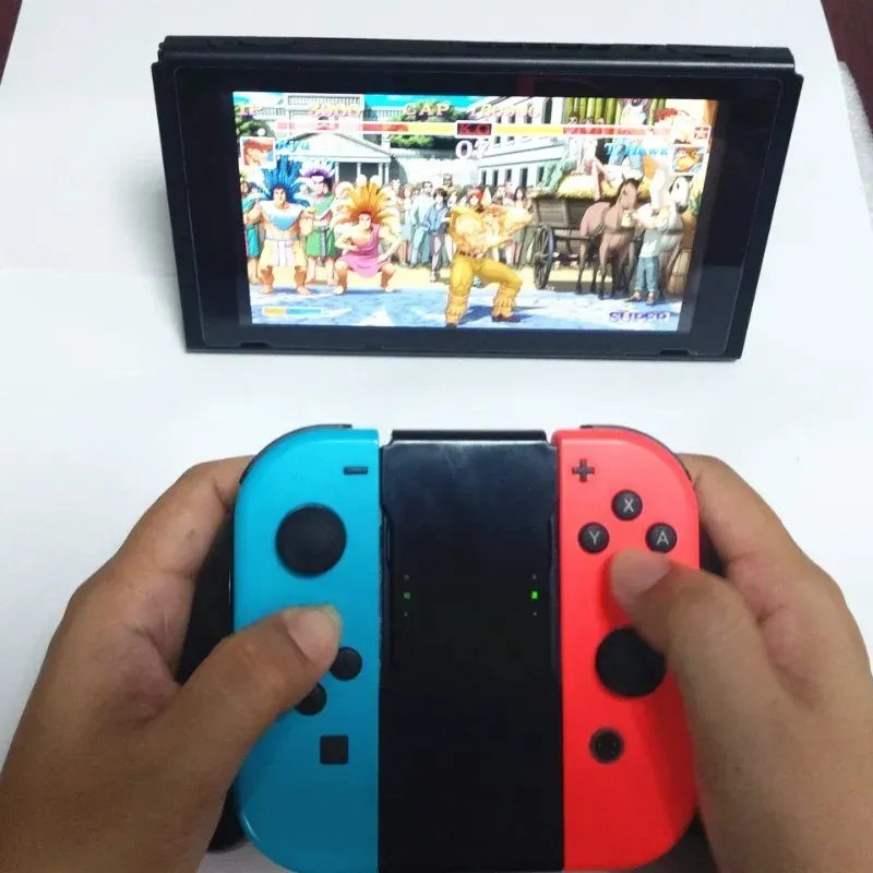 GRIP-handtag laddningsdockstation för Nintendo Switch OLED Joy-Con Handle Controller Charger Stand för Nintendo Switch