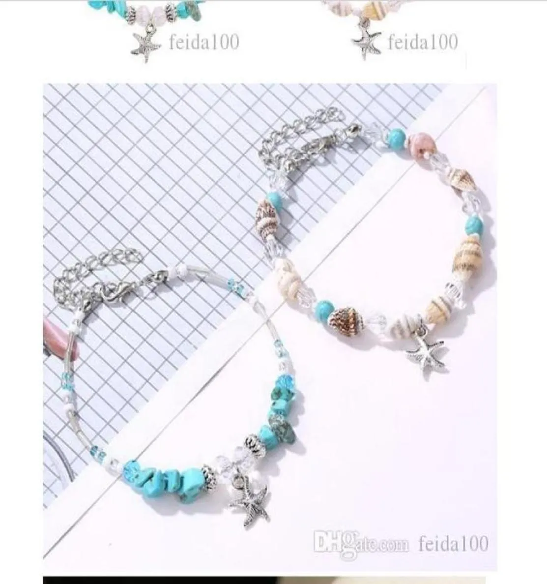 Bracelet de coquille de mode Crossborder Bracelet étoile de mer Bracelet turquoise conque perles