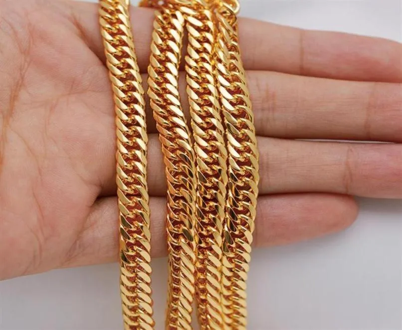 Correntes mxgxfam 60cm 6 mm colar de ouro pura colares encantadores grossos para homens jóias de hip hop de moda good ofity21837015553