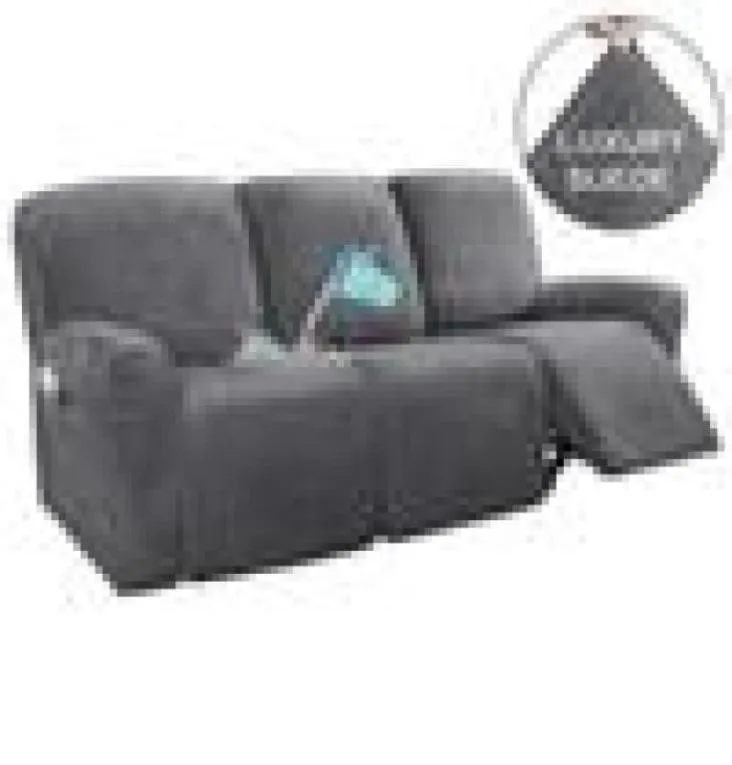 1 2 3 Seater Recliner Sofa Cover Elastic Allinclusive Massage Slipcover for Living Room Suede Lounger Armchair Couch 2111244341624