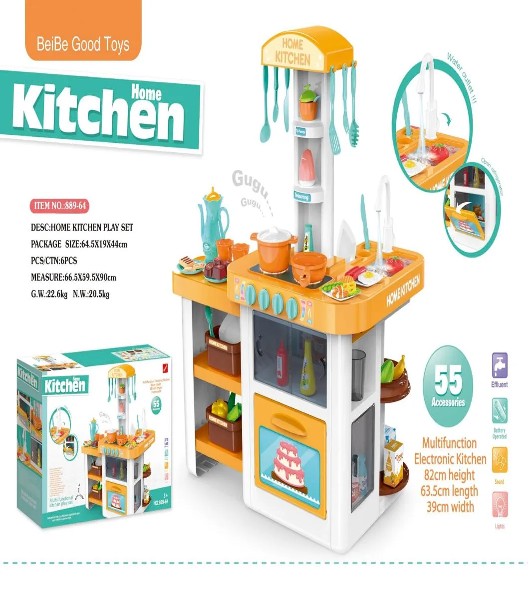6 sets per doos Beibegood 88964 Play House Toy Kitchenware Girl Children039S Kitchen Simulatie Koken en kookset5468892