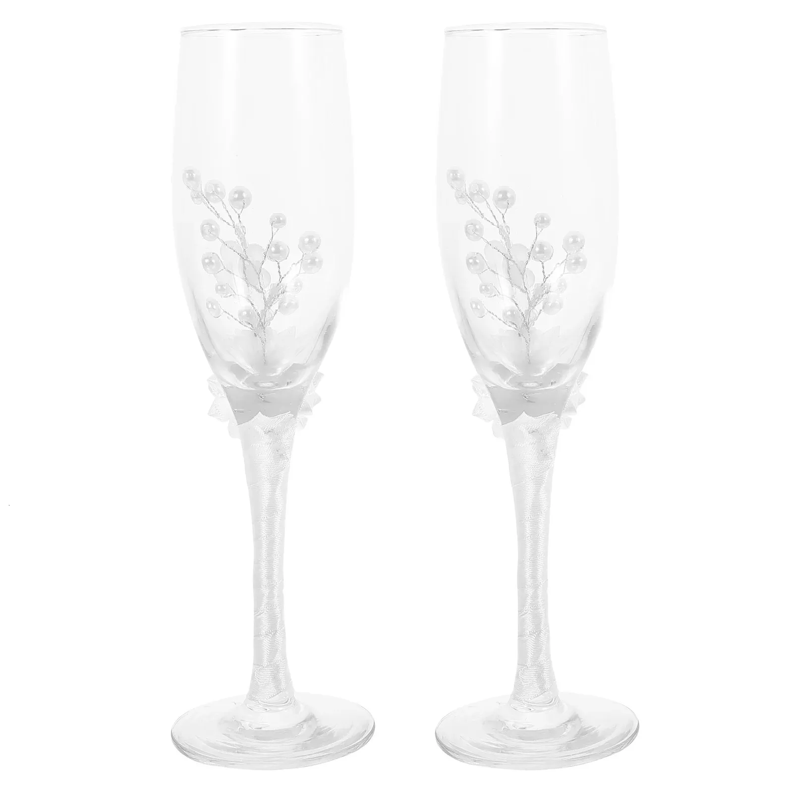 2 Pcs Rhinestone Pearl Cup Home Forniture Decor Wedding Drinkware Glass Whiskey Gift Glasses Party Bride and Groom 240430