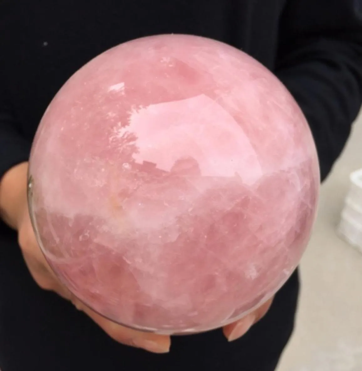 Natural Pink Rose Quartz Magic Crystal Healing Ball Sphere06686841