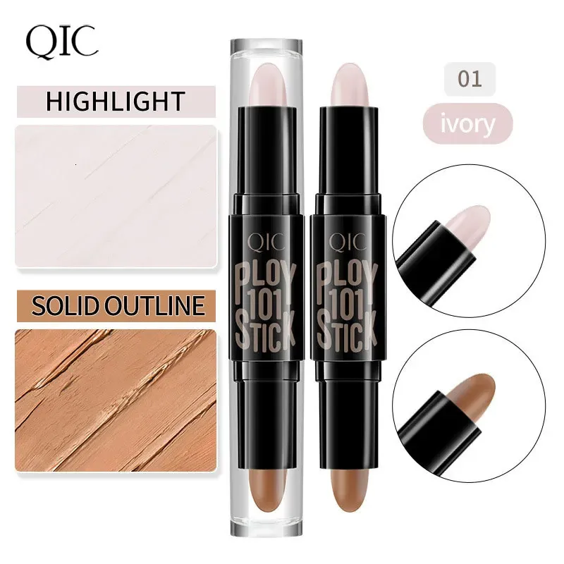 Contorno Corrector Stick Doble Cabeza Pen a prueba de agua Matte Highlighters Sombra Cosmética de lápiz de contorno para la cara 240426