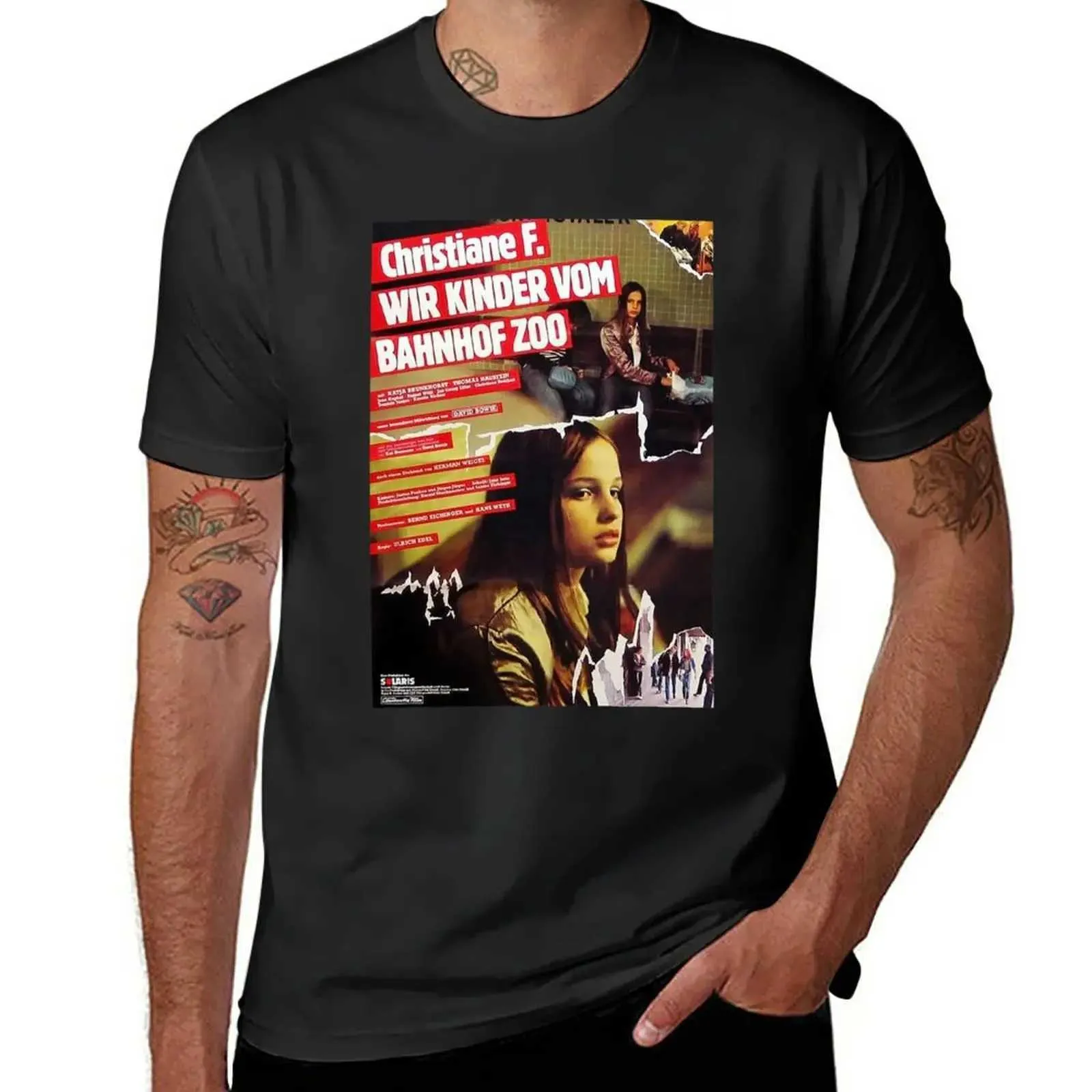 Men's T-Shirts WIR KINDER VOM BAHNHOF ZOO Christian F. T-shirt Solid animal print mens summer topL2403