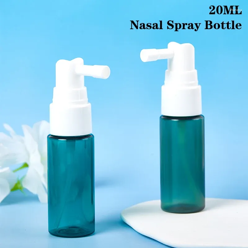 Storage Bottles 1/5Pcs 20ml Plastic Nasal Spray Bottle With Dust Cover Atomizer Refillable Empty Throat Sprayer Pump Snoot Cleaning