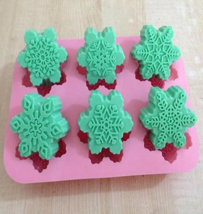 Verschillende sneeuwvlok cakevorm flexibele siliconen zeepvorm voor handgemaakte zeep kaarsen candy bakware bakvormen keukengereedschap ijs 2638848