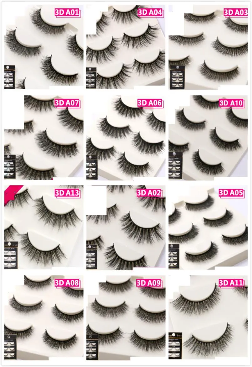 Les cils de vison 3D lashs 21 styles faits à la main épais longs de faux cils faux cils œil 3 paires outils de beauté 6073295