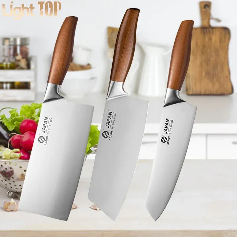 Knivar BBQ Cutter Professional Japanese Kitchen Knives Chef Knives Kött Fisk Skivar Grönsaker Cutter Butcher Cleaver Knife