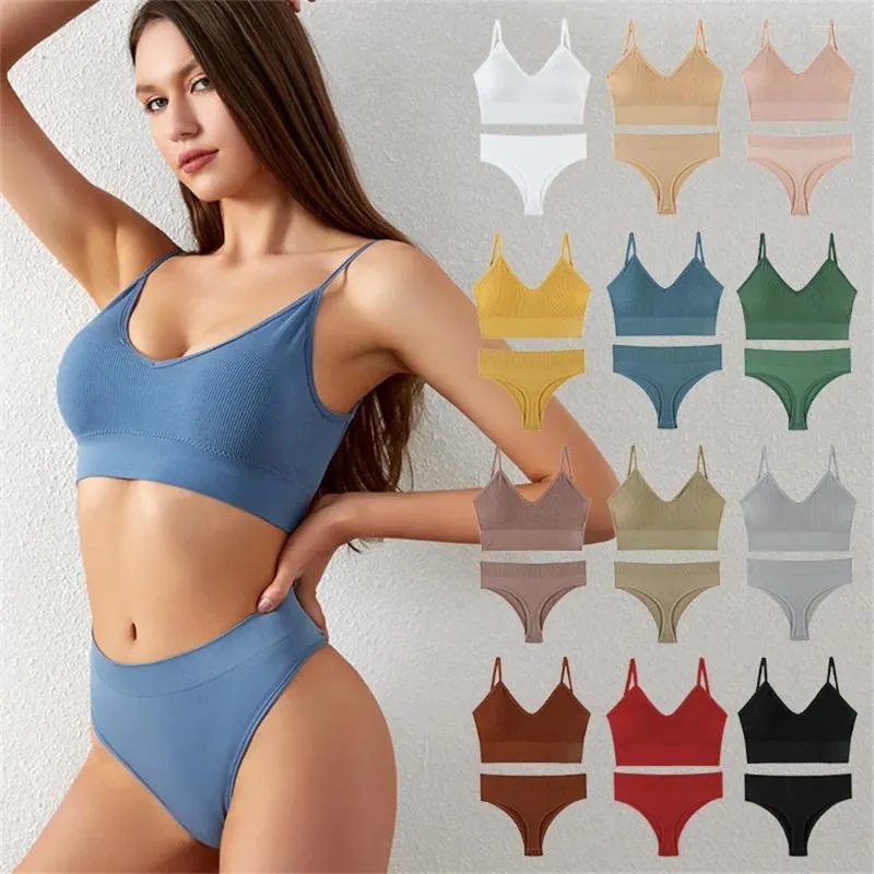 Bras Sets Lingerie Women's Small Boobs Push-up Thin No-wire Plus Size Sport Camisole French Triangle Bra Cover Set