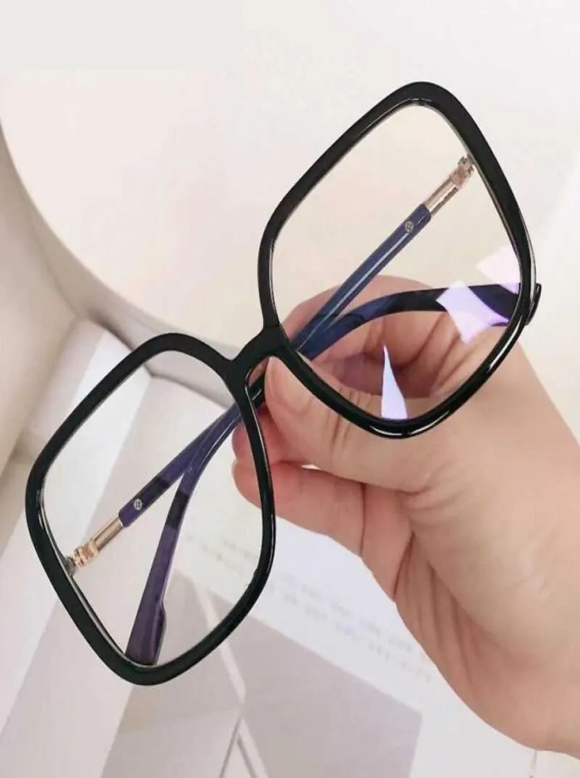 ERILLES L les verres carrés surdimensionnés Cadre d'ordinateur Caxe Femme Femmes Anti-bleu Blocking Black Plastic Spectacles Frame Y083497498