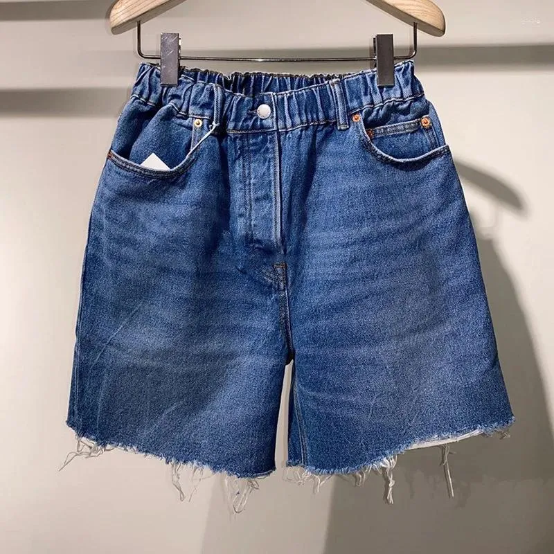 Jeans femminile 2024 Summer Shorts Shorts a cinque punti Pantaloni ad alta vita cotone cotone morbido