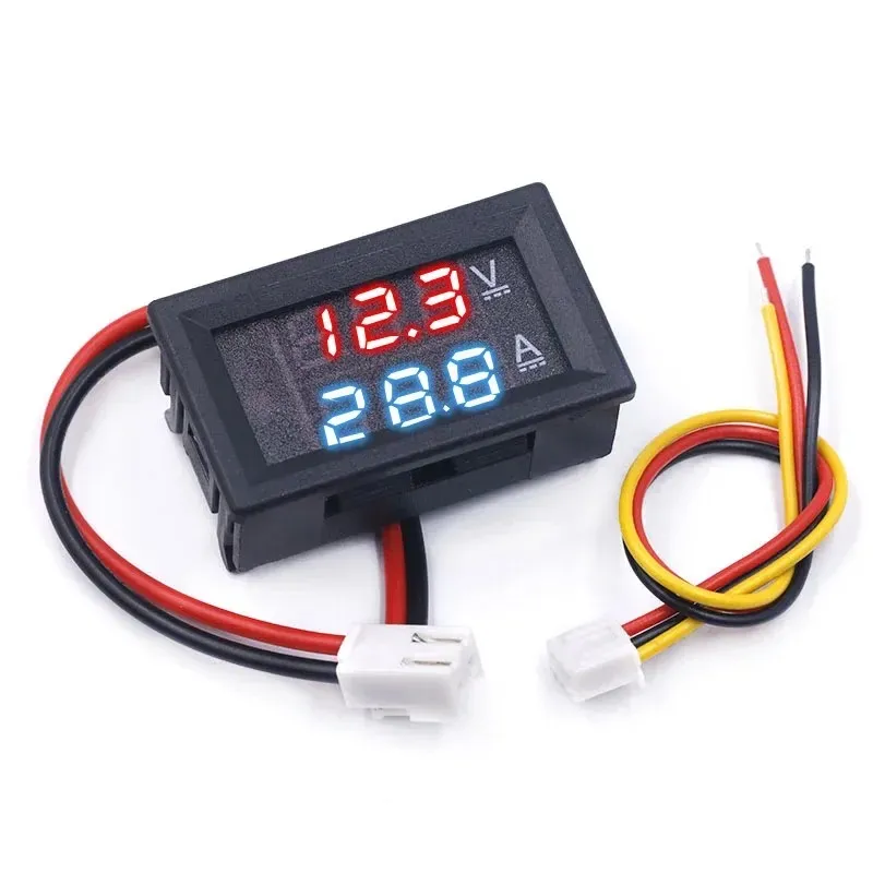 DC 100V Voltmeter Ammeter Panel – Dual LED Display Blue+Red Volt Amp Meter Gauge