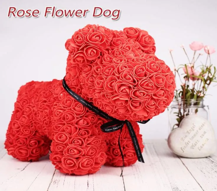 Bambole artificiali rosa bambole peluche bambola bambola per cane rosa flores boxwedding decorazione San Valentino039s GIORNO GIODO 1720296