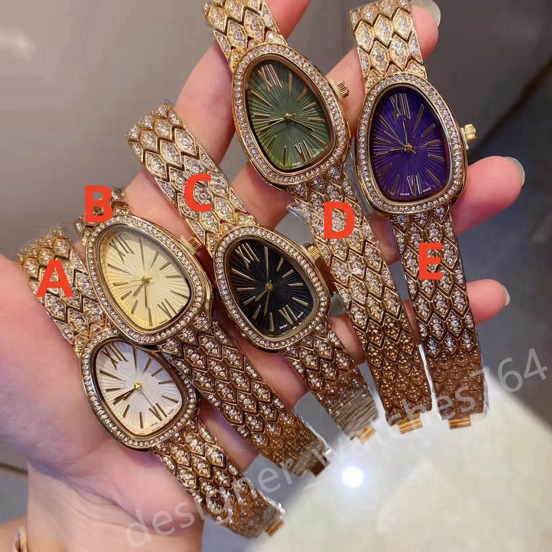 dameswatch -ontwerper kijkt naar hoogwaardige slangenwacht vrouwen klassiek horloge roségoud met diamanten horloge roestvrijstalen kwarts kijkt Relojes Montre de luxe relogios