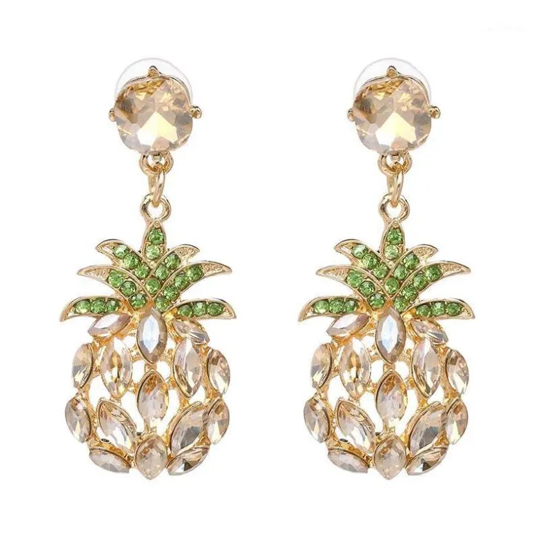 Qiaose Crystal Rhinestone Ananas Dange Drop oorbellen voor vrouwen Fashion Jewelry Boho Maxi Collection Earrings Accessories12743260