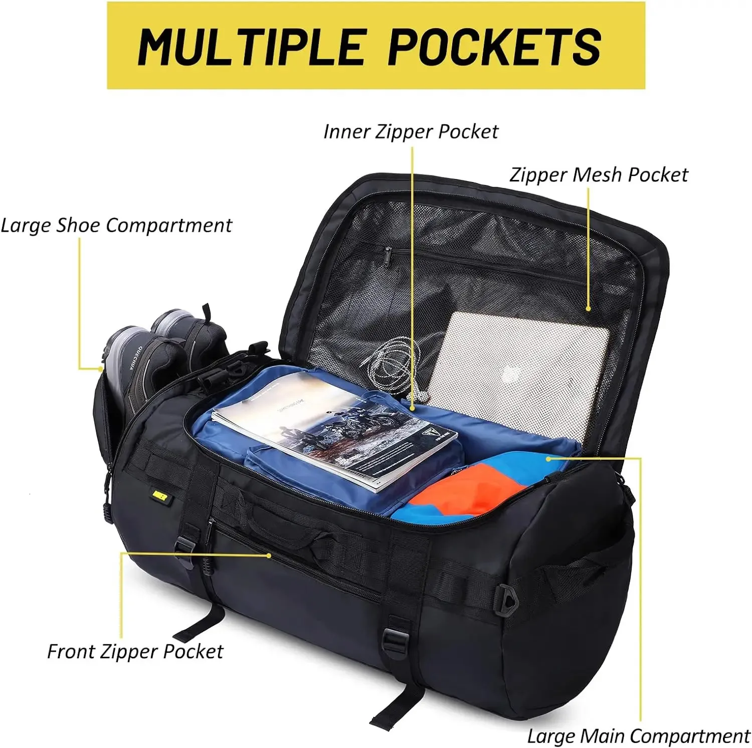 Duffel backpack gym bag top