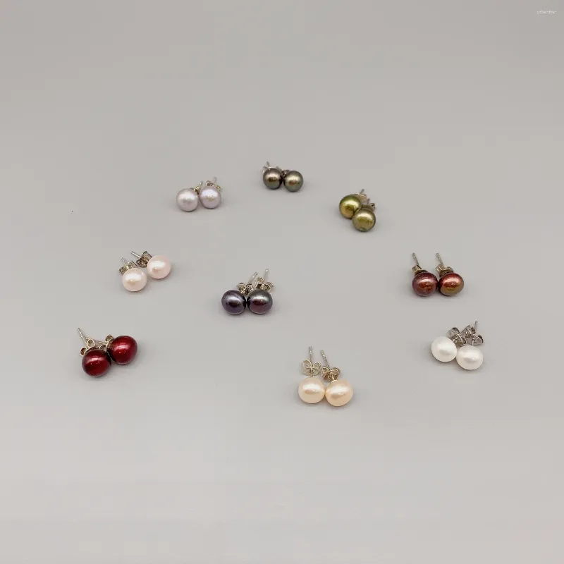 Серьги с грибами Folisaunique 7-8 мм пресноводные жемчужные серьги для женщин девушки 925 серебряные серебристые рубцы ежедневно носить классические ювелирные изделия