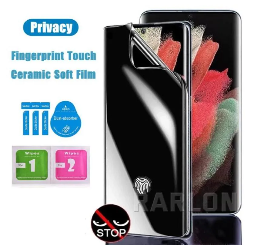 3D Curved Full Adhesive Lim Privacy Screen Protector för Samsung Galaxy S23 S22 Ultra S21 S20 Plus Note 20 Pro S10 S8 S9 Note10 93957545