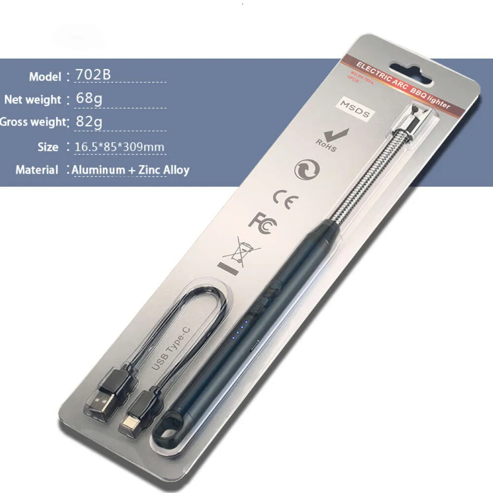 Electric Arc BBQ lättare metall armbåge 360 ​​grader gratis snurr lättare USB typ-c laddningsport tändare för ljus