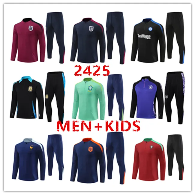 2025 Inglaterra Men+Kit Kit Kit Futebol Treinamento de futebol Jaqueta de tolo