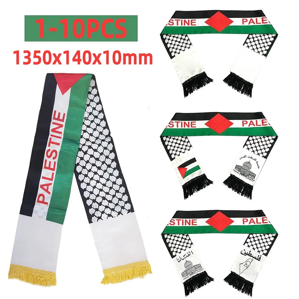 Double Side Palestina sjal Vattentät palestinsk nationell flagga solskyddande färgfast för fotbollslag 240416