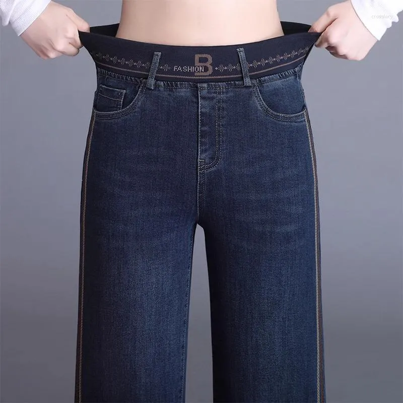 Jeans femminile 2024 Eleganti gamba larghe e elastici invernali Selmo Sli